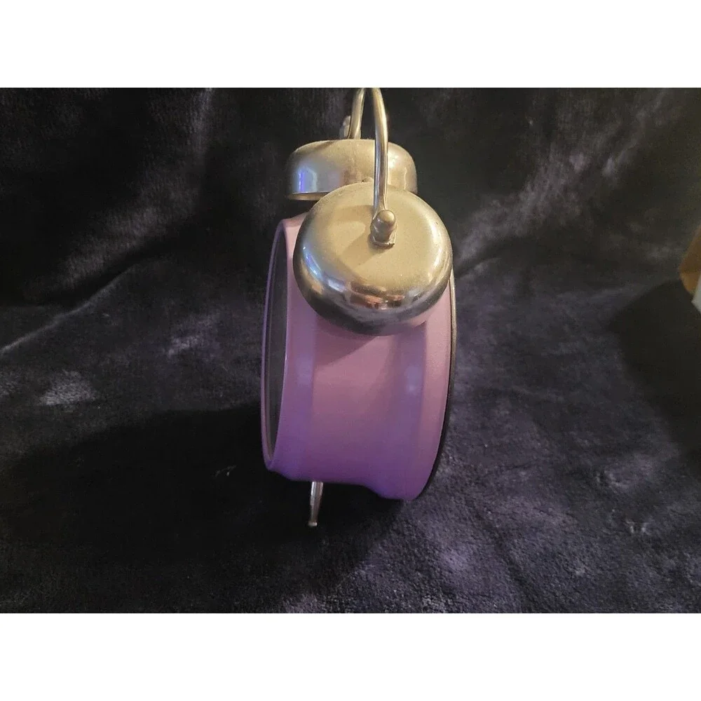 Disney Vintage Tinkerbell Alarm Clock Purple Dual Bell Collectible
